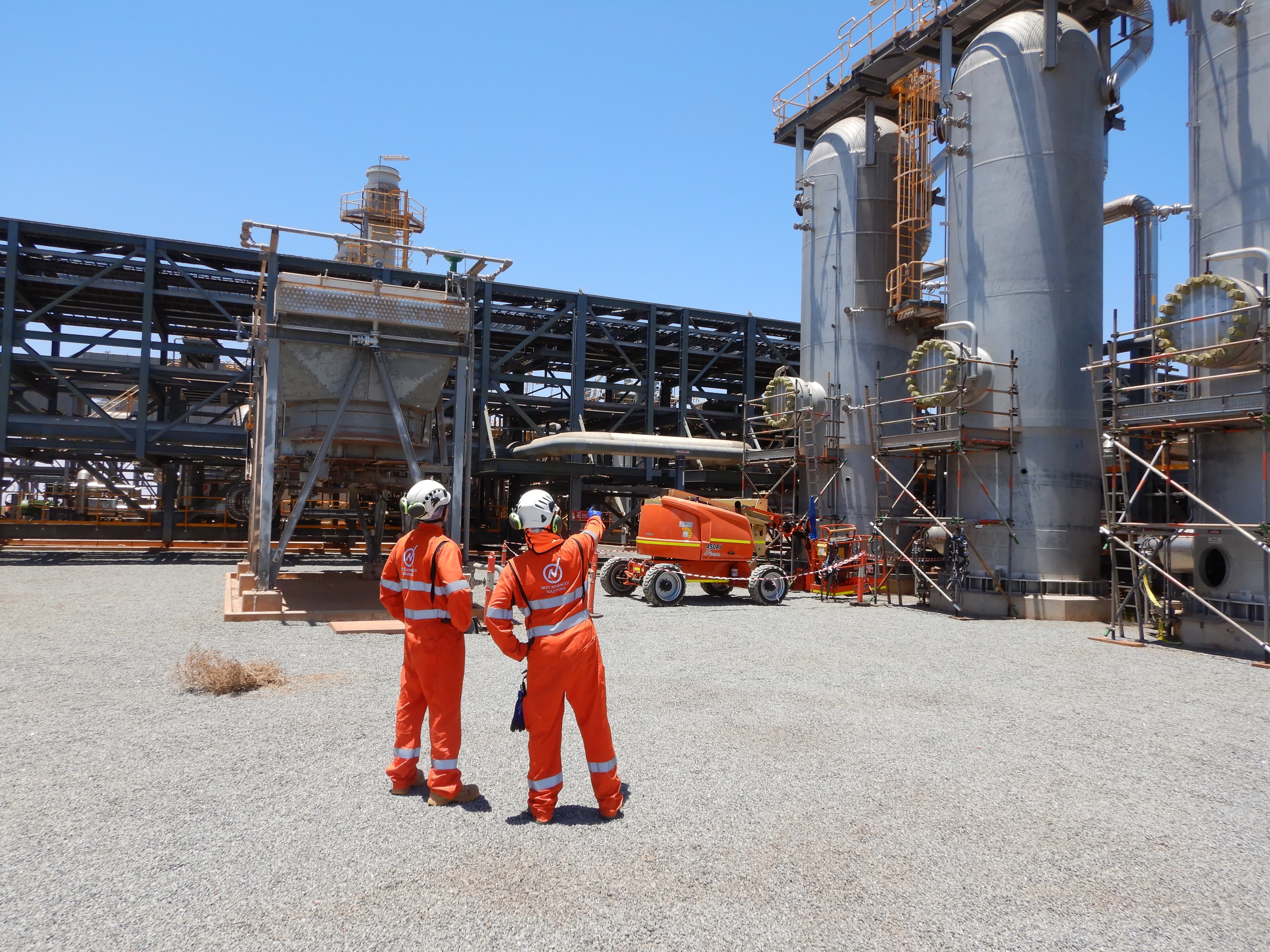 Adsorber vessels at site during inspection campaign